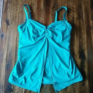 Teal Lands End tankini top